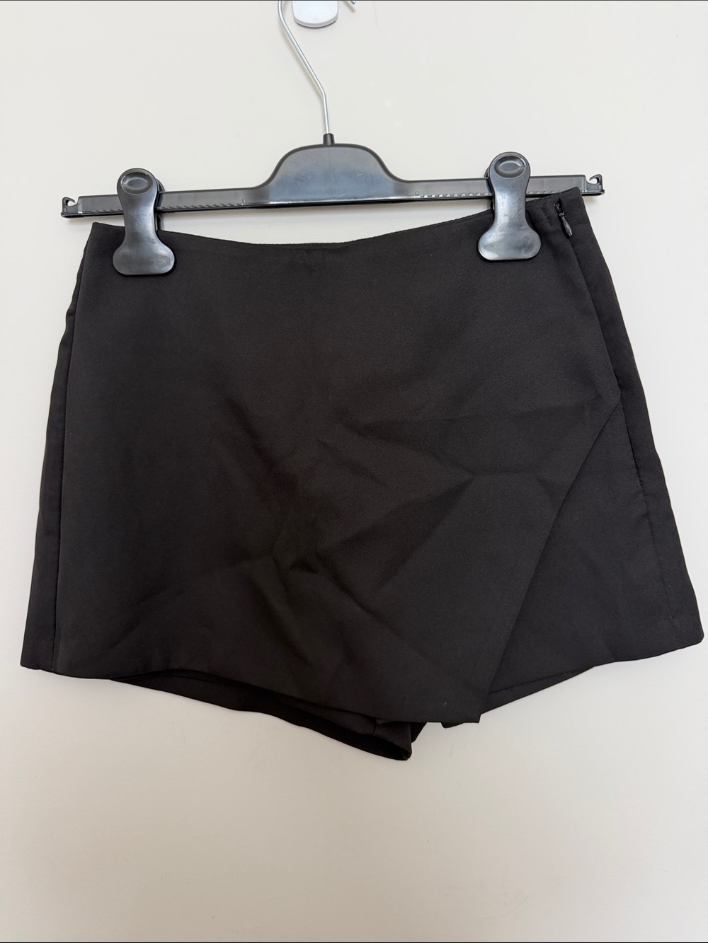 Classic Black Wrap-Front Skort
